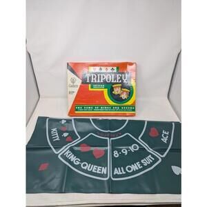 Vintage 1965 Cadaco Tripoley Deluxe Edition Hearts Poker Rummy Table Mat